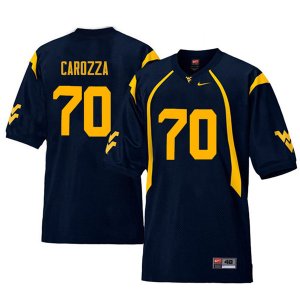 Men's West Virginia Mountaineers NCAA #70 D.J. Carozza Navy Authentic Nike Retro Stitched College Football Jersey KH15H16CX
